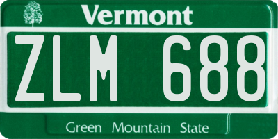 VT license plate ZLM688