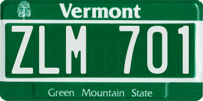 VT license plate ZLM701