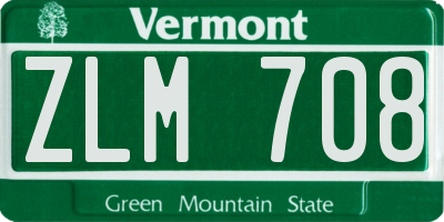 VT license plate ZLM708