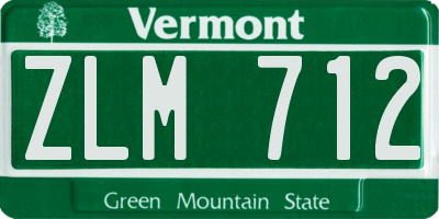 VT license plate ZLM712