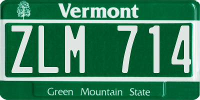 VT license plate ZLM714