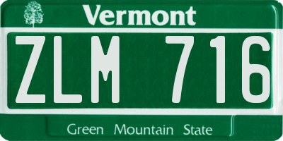 VT license plate ZLM716