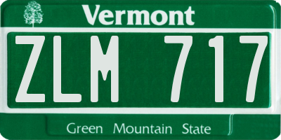 VT license plate ZLM717
