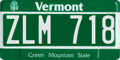 VT license plate ZLM718