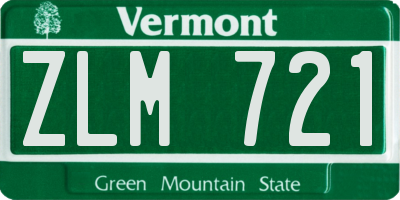 VT license plate ZLM721