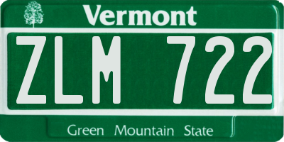 VT license plate ZLM722