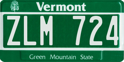 VT license plate ZLM724