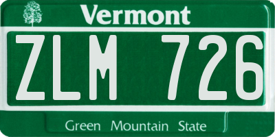 VT license plate ZLM726