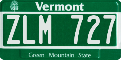 VT license plate ZLM727