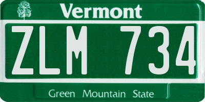 VT license plate ZLM734