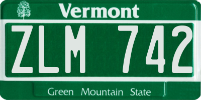 VT license plate ZLM742