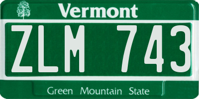 VT license plate ZLM743