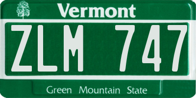 VT license plate ZLM747