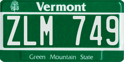 VT license plate ZLM749