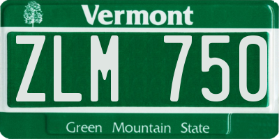 VT license plate ZLM750