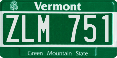 VT license plate ZLM751