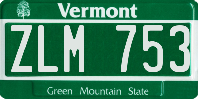 VT license plate ZLM753