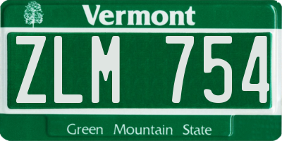 VT license plate ZLM754