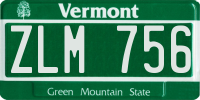 VT license plate ZLM756