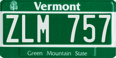 VT license plate ZLM757