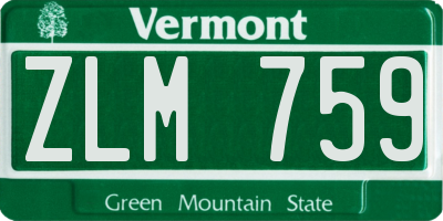 VT license plate ZLM759