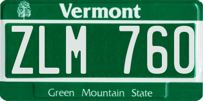 VT license plate ZLM760