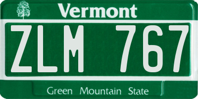 VT license plate ZLM767