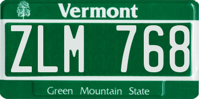 VT license plate ZLM768