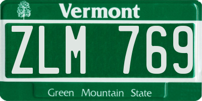 VT license plate ZLM769