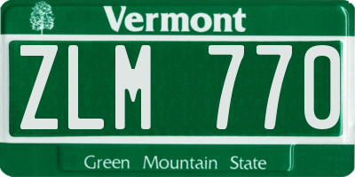 VT license plate ZLM770