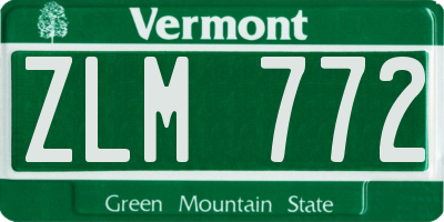 VT license plate ZLM772