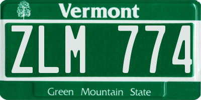 VT license plate ZLM774