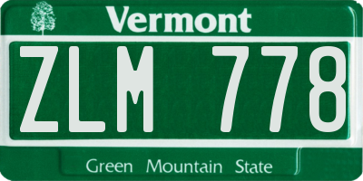 VT license plate ZLM778