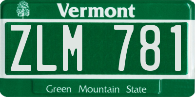VT license plate ZLM781