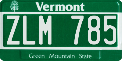 VT license plate ZLM785