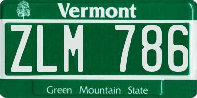 VT license plate ZLM786