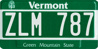 VT license plate ZLM787