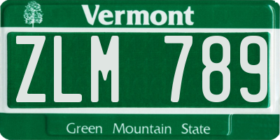 VT license plate ZLM789