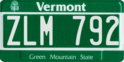 VT license plate ZLM792