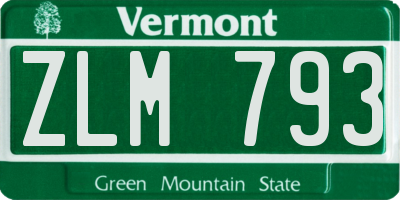 VT license plate ZLM793