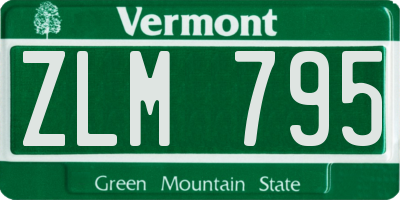 VT license plate ZLM795