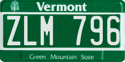 VT license plate ZLM796