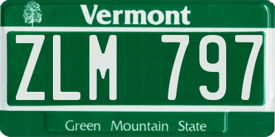 VT license plate ZLM797