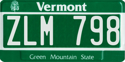 VT license plate ZLM798
