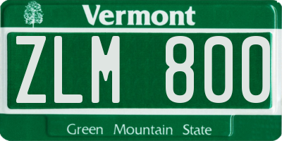 VT license plate ZLM800