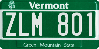 VT license plate ZLM801
