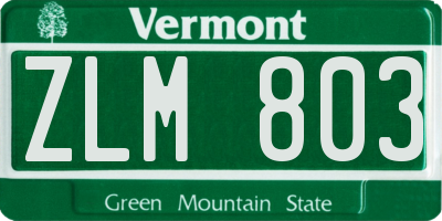 VT license plate ZLM803