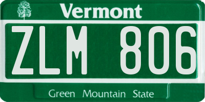 VT license plate ZLM806