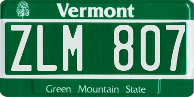 VT license plate ZLM807