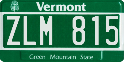 VT license plate ZLM815